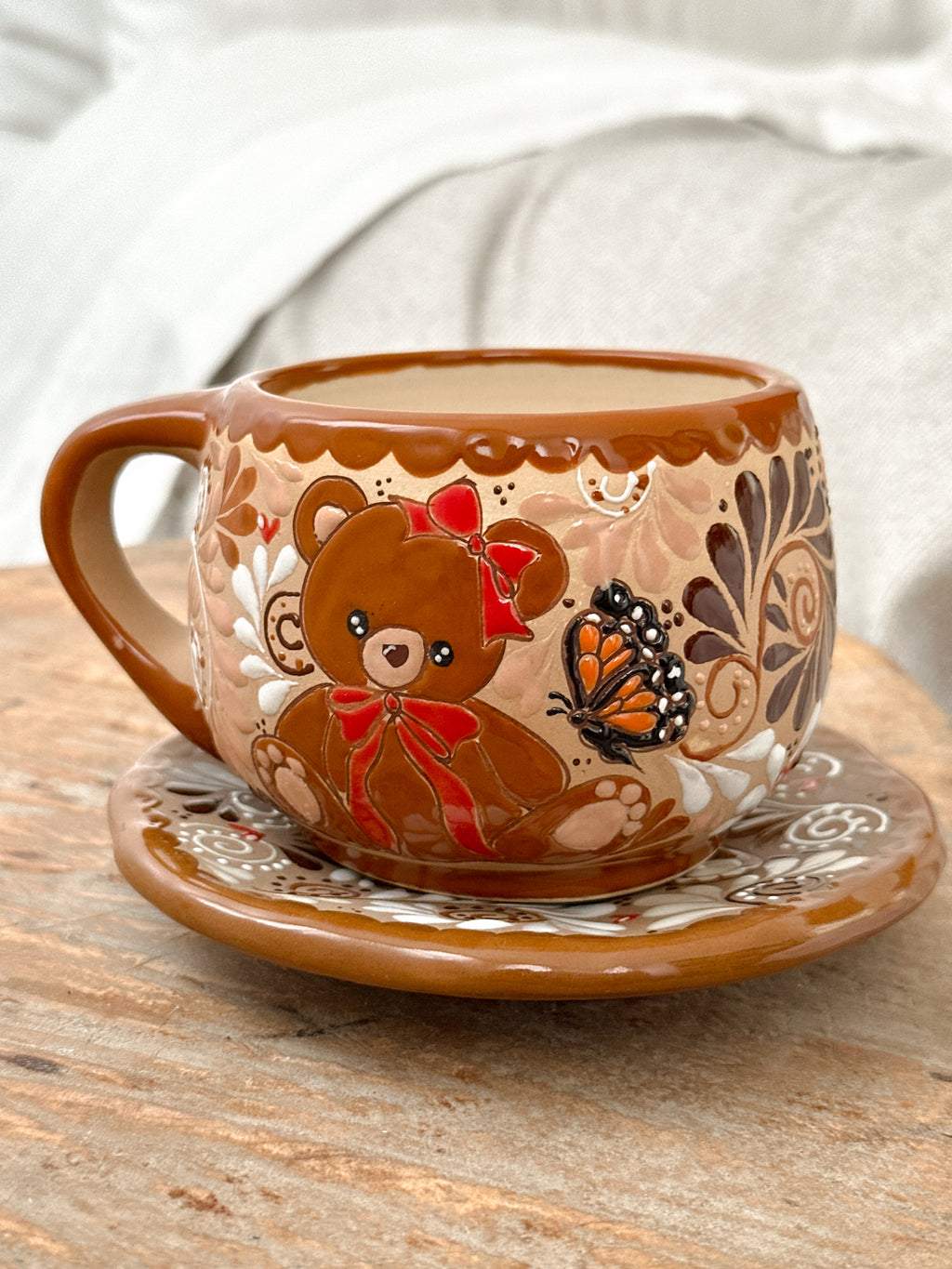 PRE-ORDER Teddy Bear Mug And Plate Set (SHIPS IN APPROX. 6-12 WEEKS)