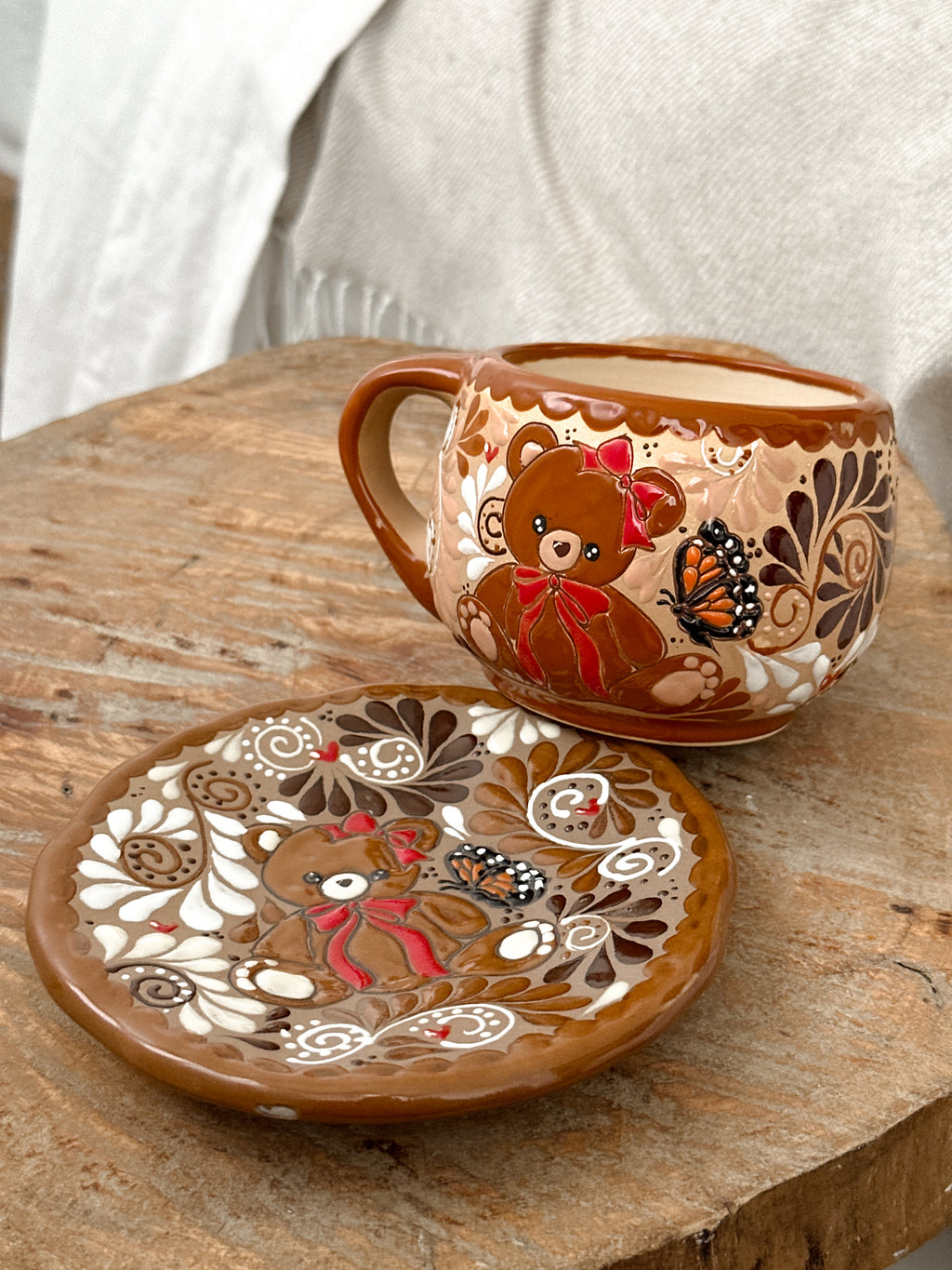 PRE-ORDER Teddy Bear Mug And Plate Set (SHIPS IN APPROX. 6-12 WEEKS)