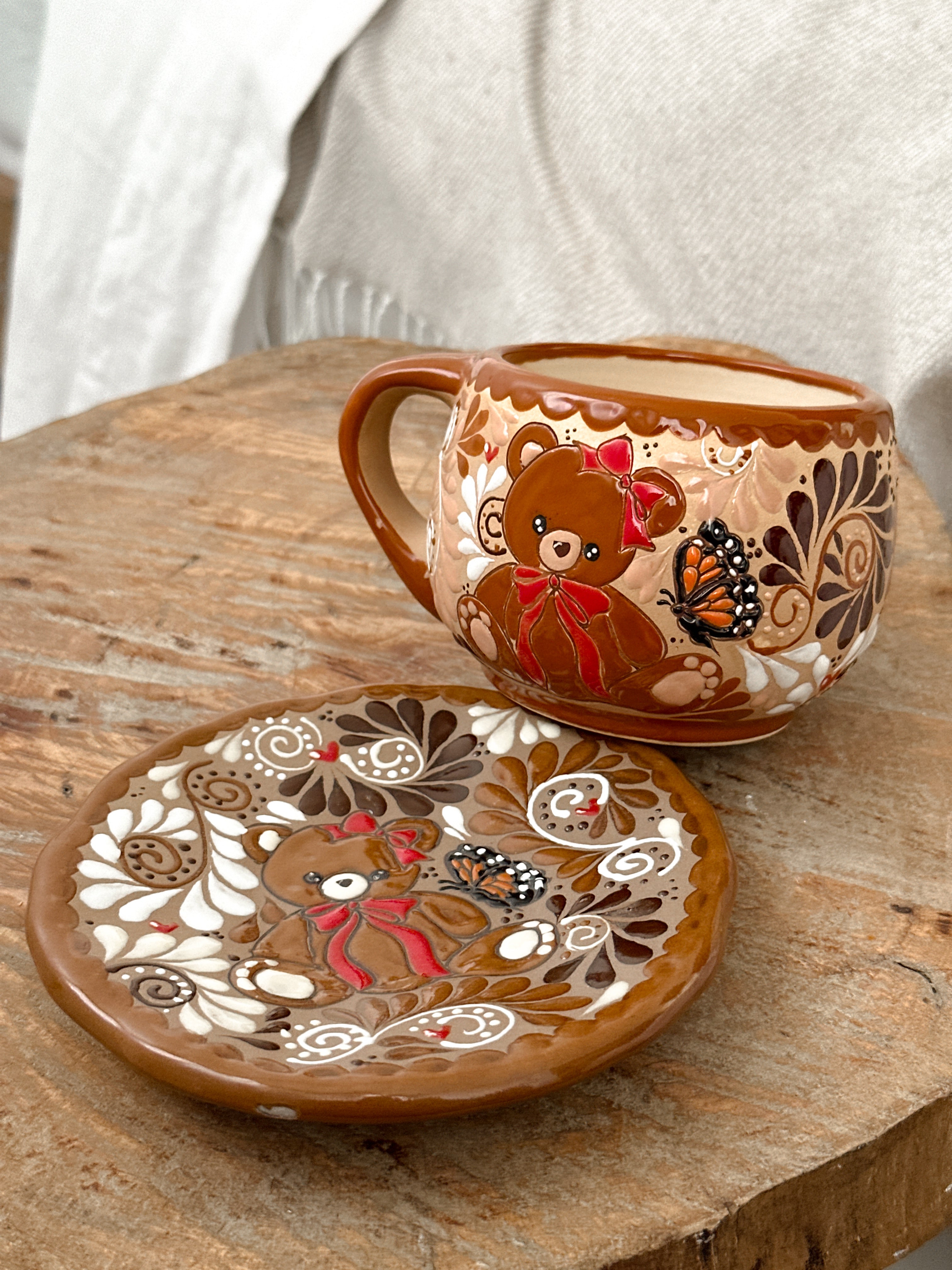 PRE-ORDER Teddy Bear Mug And Plate Set (SHIPS IN APPROX. 6-12 WEEKS)