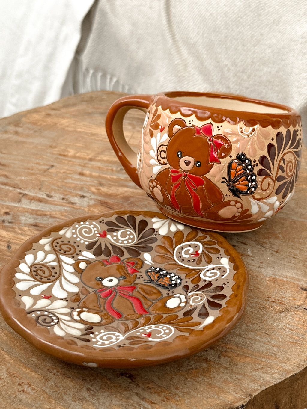 PRE-ORDER Teddy Bear Mug And Plate Set (SHIPS IN APPROX. 6-12 WEEKS)