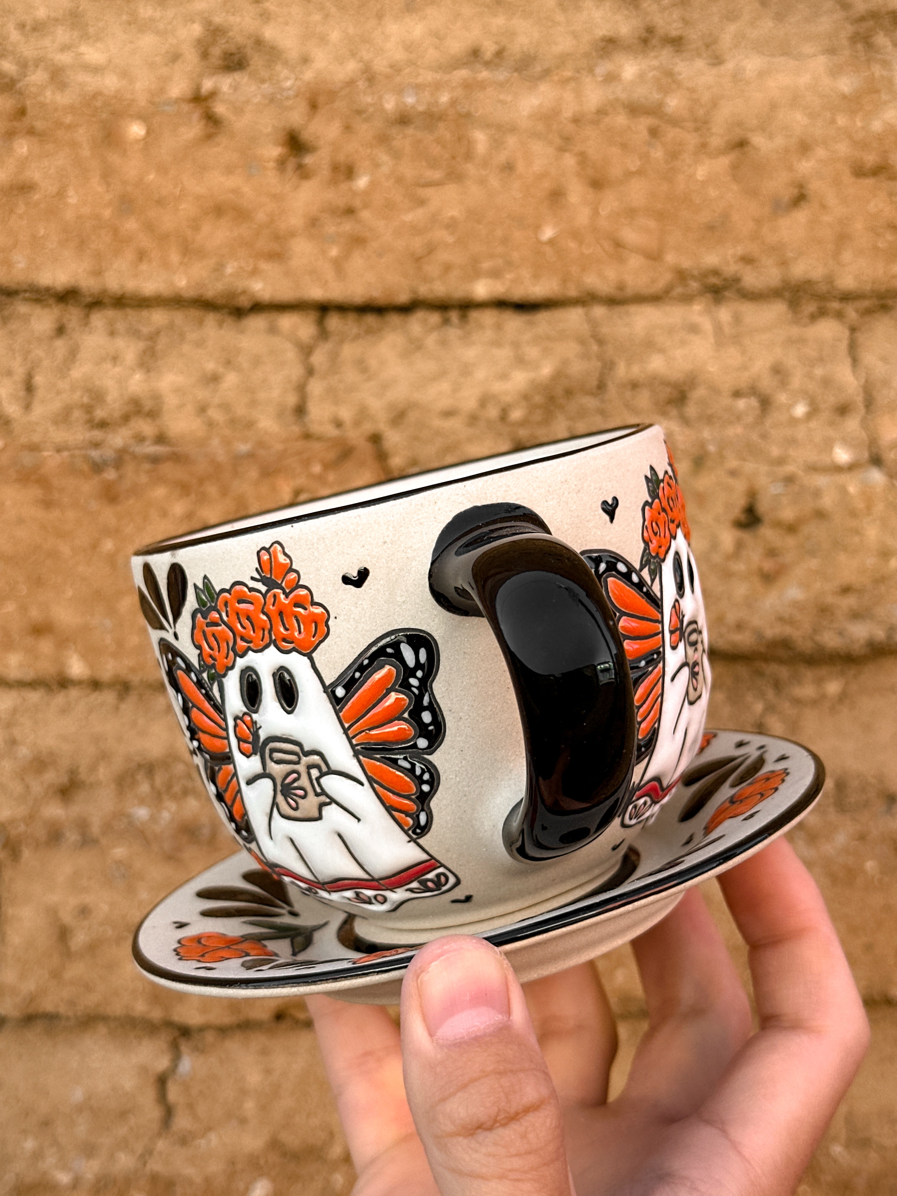 PRE-ORDER Butterfly Ghost Mug And Plate Set (SHIPS IN APPROX. 6-12 WEEKS)