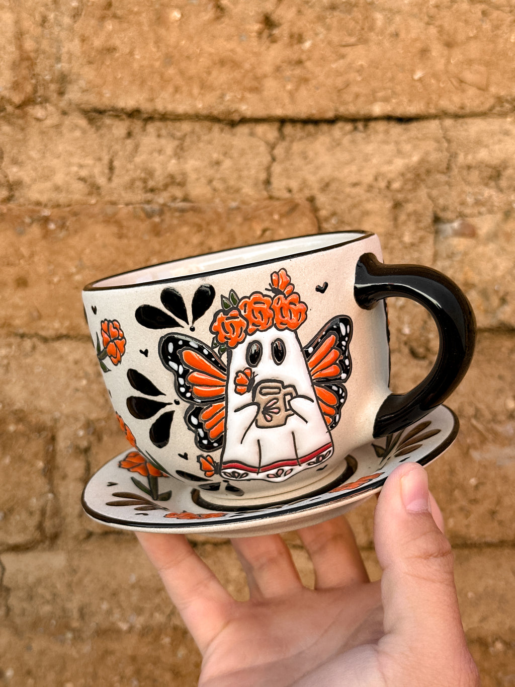 PRE-ORDER Butterfly Ghost Mug And Plate Set (SHIPS IN APPROX. 6-12 WEEKS)