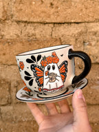 PRE-ORDER Butterfly Ghost Mug And Plate Set (SHIPS IN APPROX. 6-12 WEEKS)