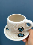 PRE-ORDER Blue Butterflies Plate and Mug Set (SHIPS IN APPROX. 6-12 WEEKS)