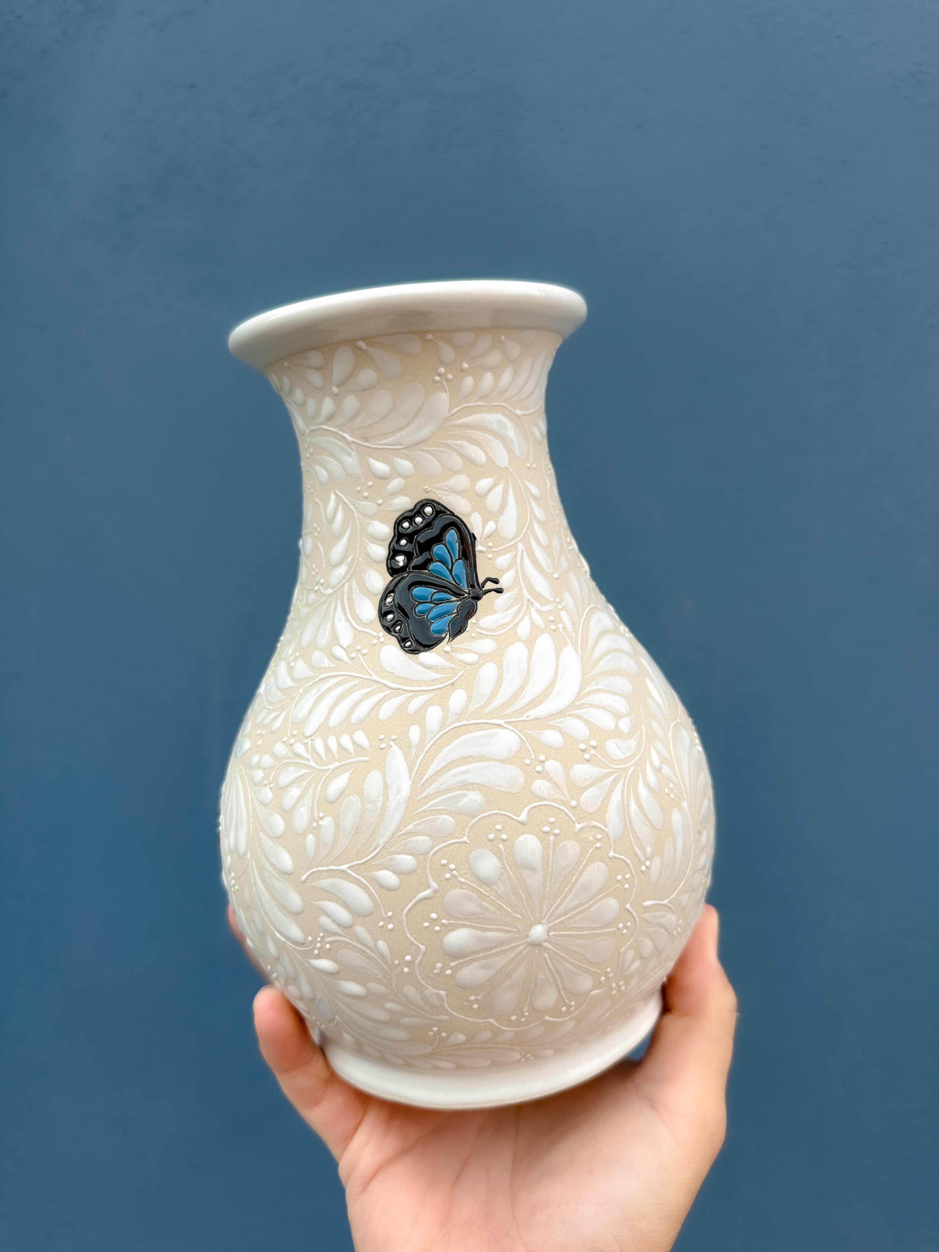 PRE-ORDER Blue Butterflies Vase (SHIPS IN APPROX. 6-12 WEEKS)