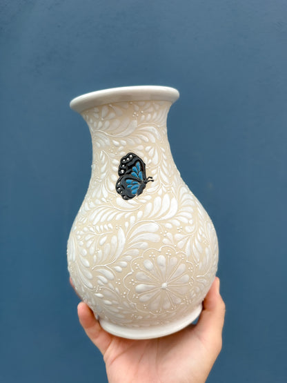 PRE-ORDER Blue Butterflies Vase (SHIPS IN APPROX. 6-12 WEEKS)