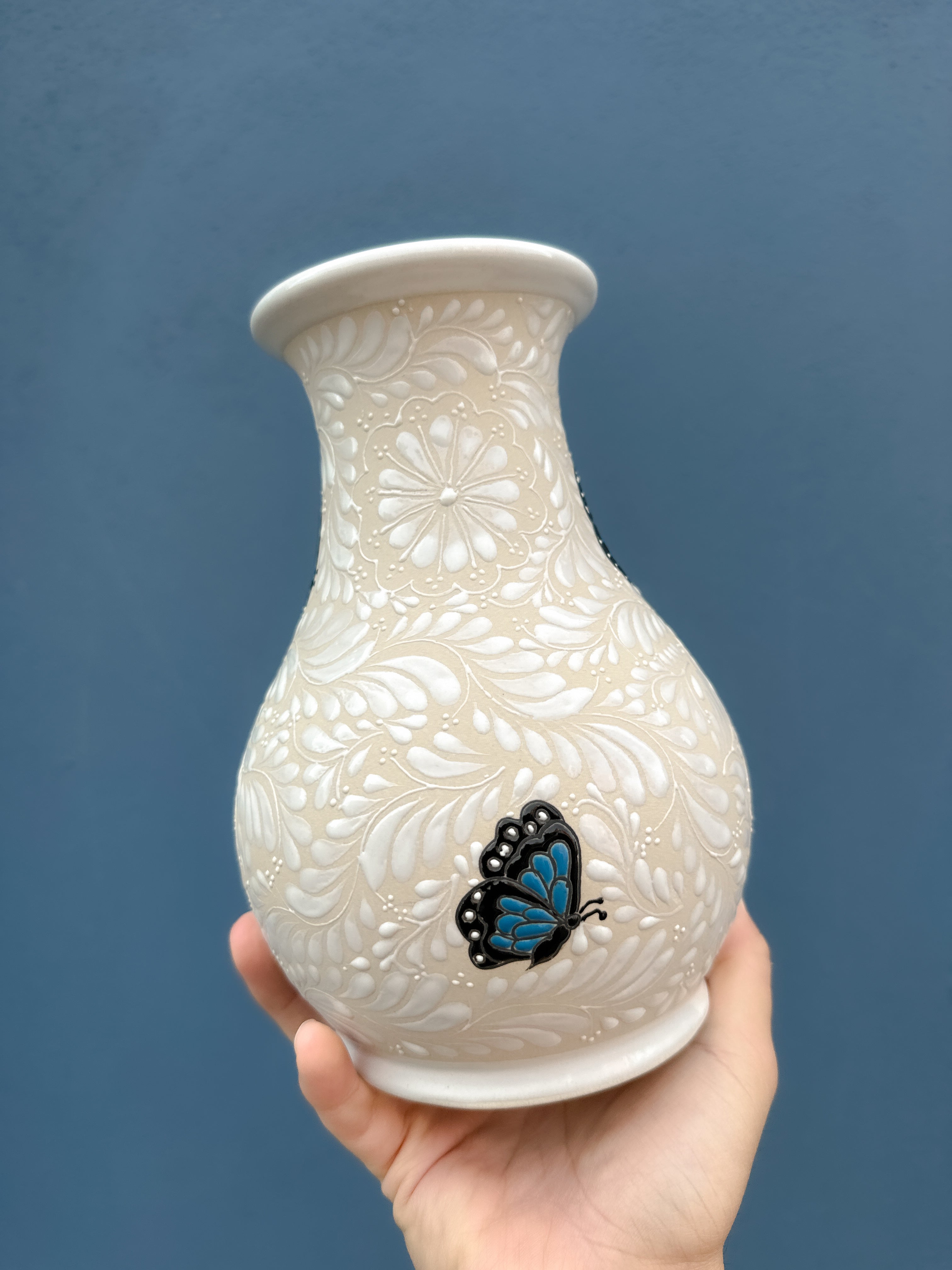 PRE-ORDER Blue Butterflies Vase (SHIPS IN APPROX. 6-12 WEEKS)