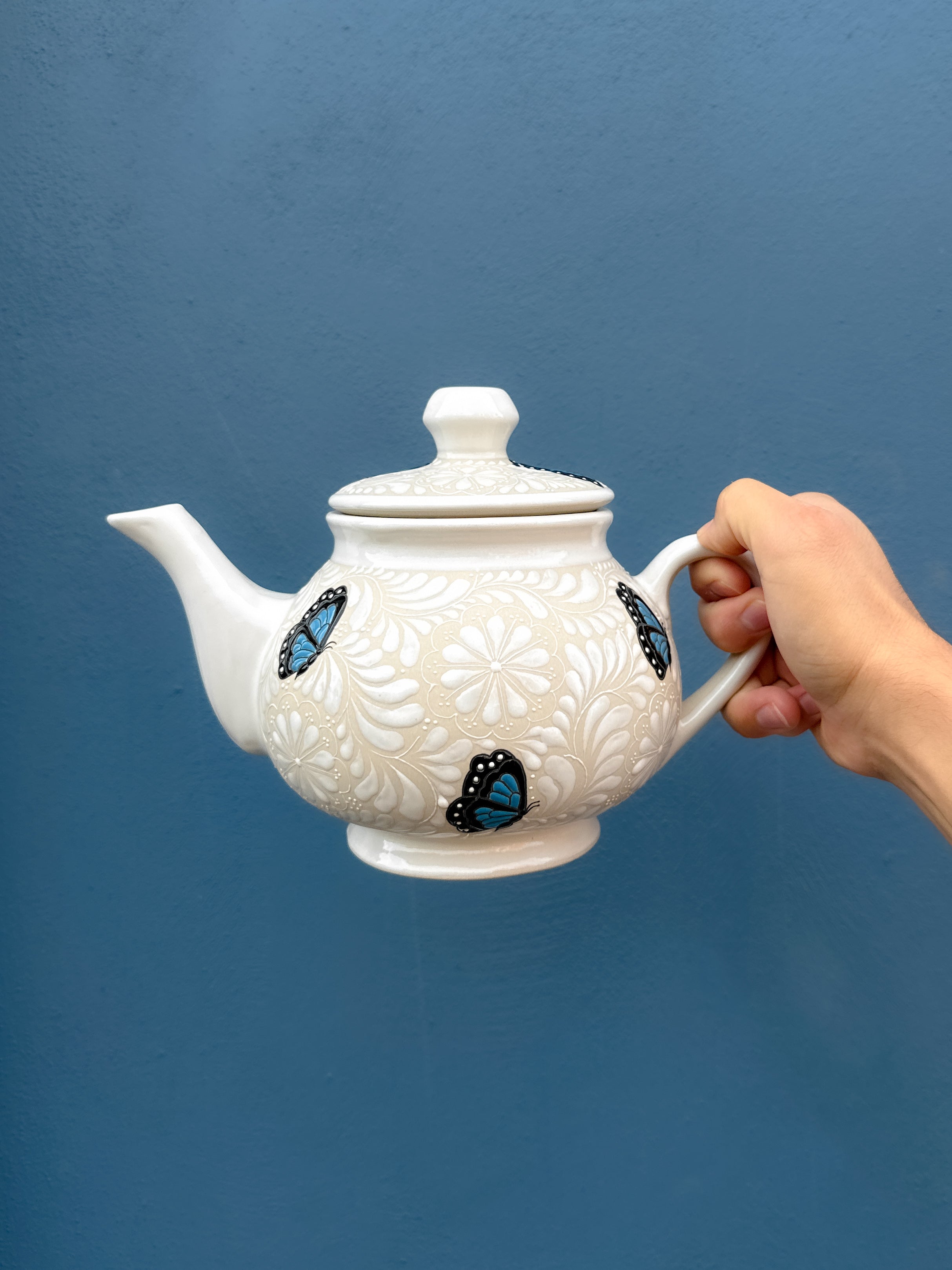 PRE-ORDER Blue Butterflies Tea Pot (SHIPS IN APPROX. 6-12 WEEKS)