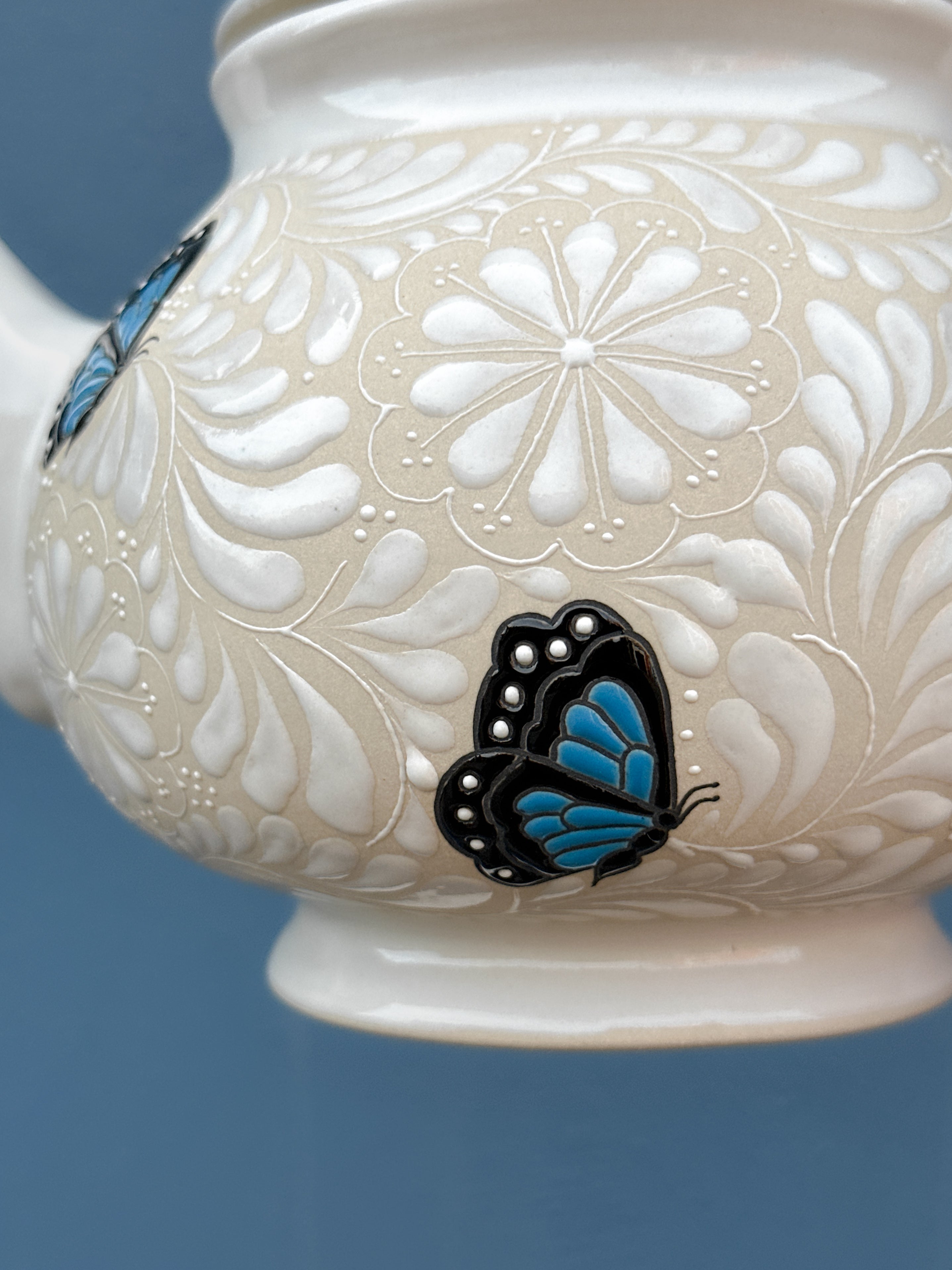 PRE-ORDER Blue Butterflies Tea Pot (SHIPS IN APPROX. 6-12 WEEKS)