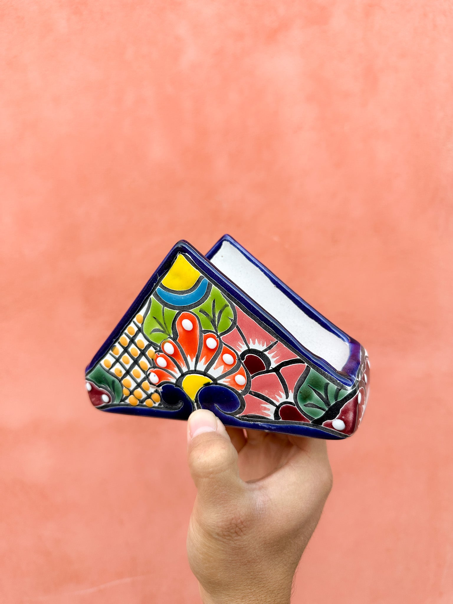 PRE-ORDER Colorful Talavera Napkin Holder (SHIPS IN APPROX. 6-12 WEEKS)