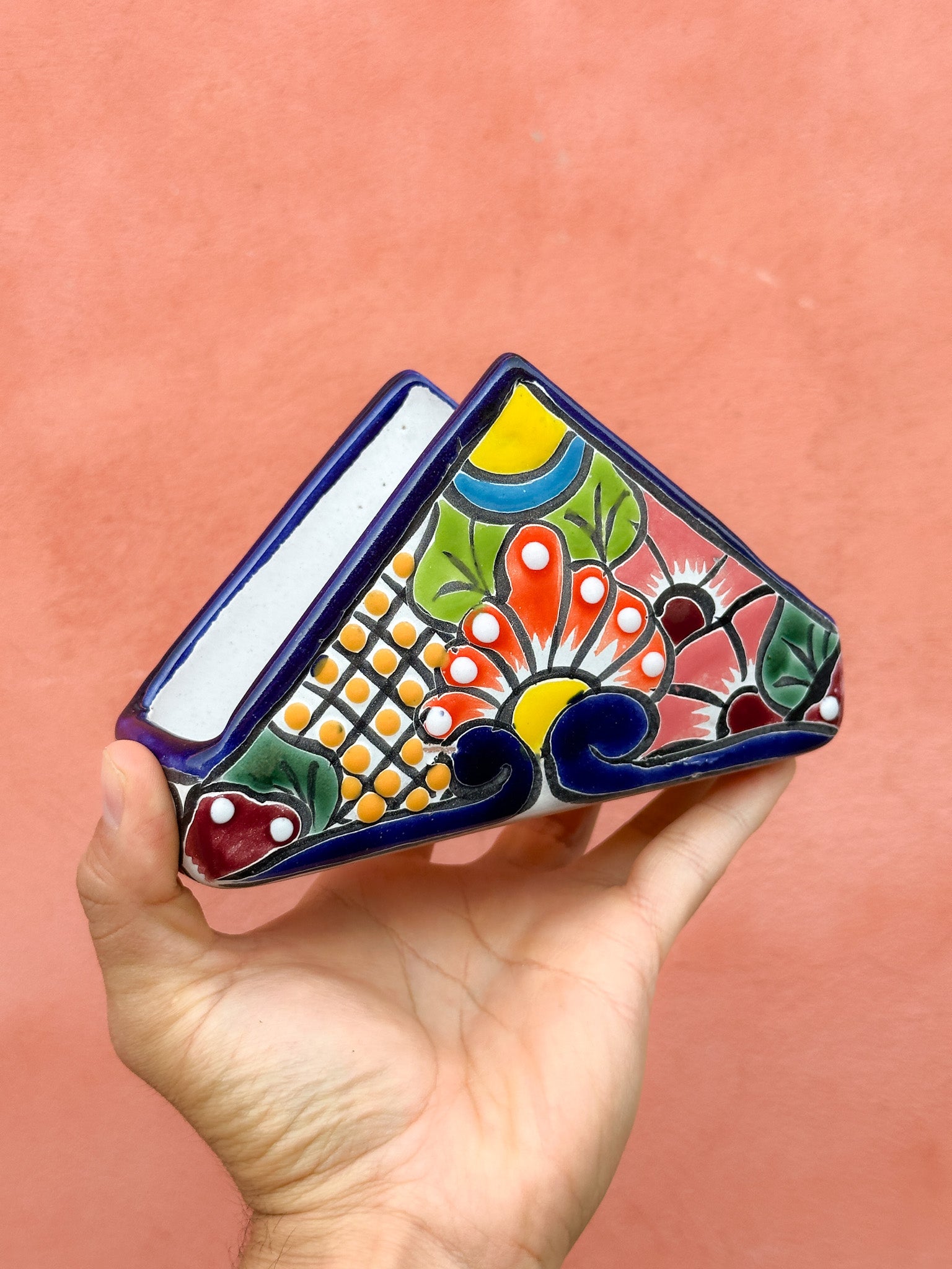PRE-ORDER Colorful Talavera Napkin Holder (SHIPS IN APPROX. 6-12 WEEKS)