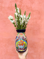 PRE-ORDER Colorful Talavera Flower Vase (SHIPS IN APPROX. 6-12 WEEKS)