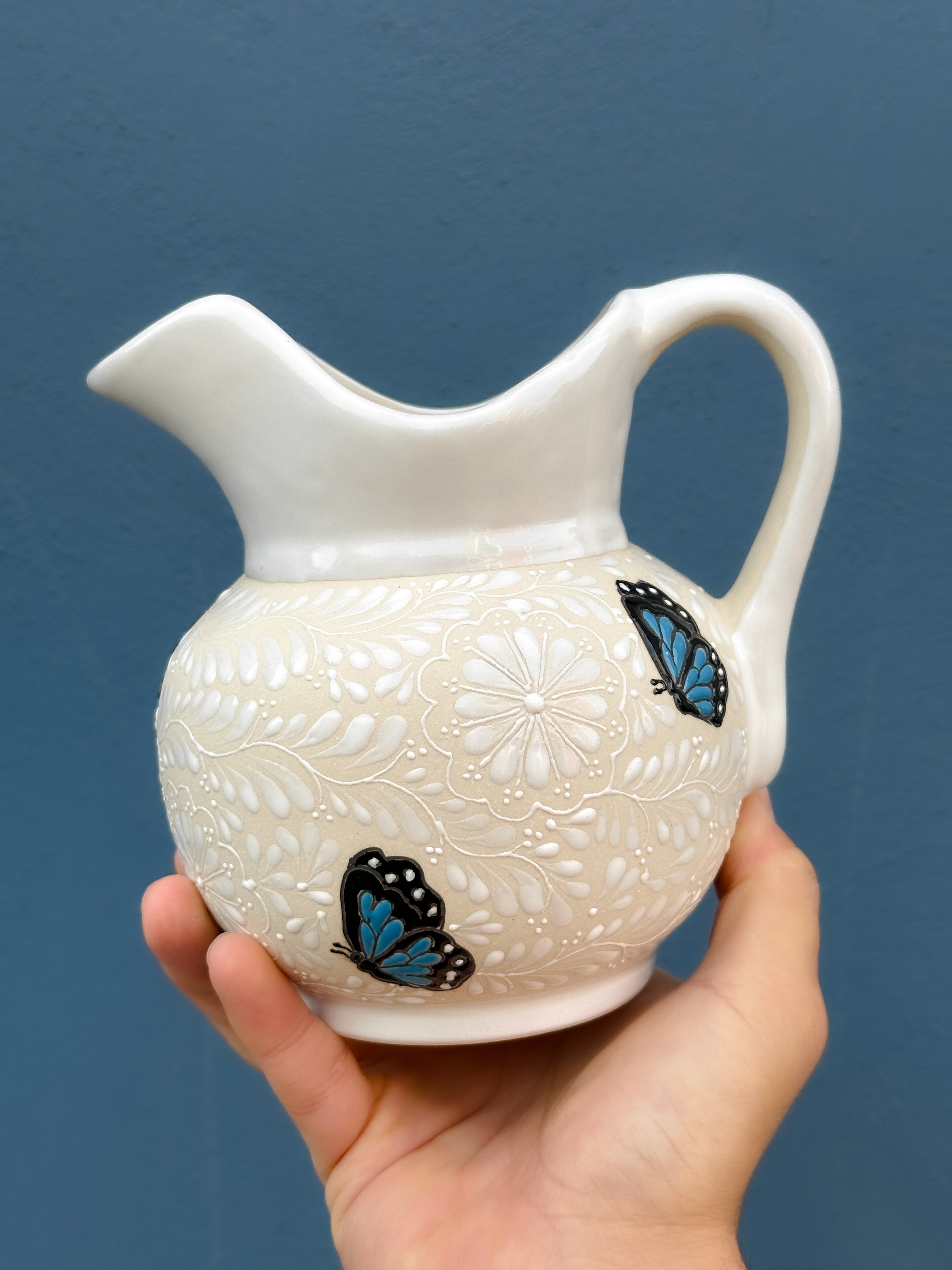 PRE-ORDER Blue Butterflies Jarra (SHIPS IN APPROX. 6-12 WEEKS)