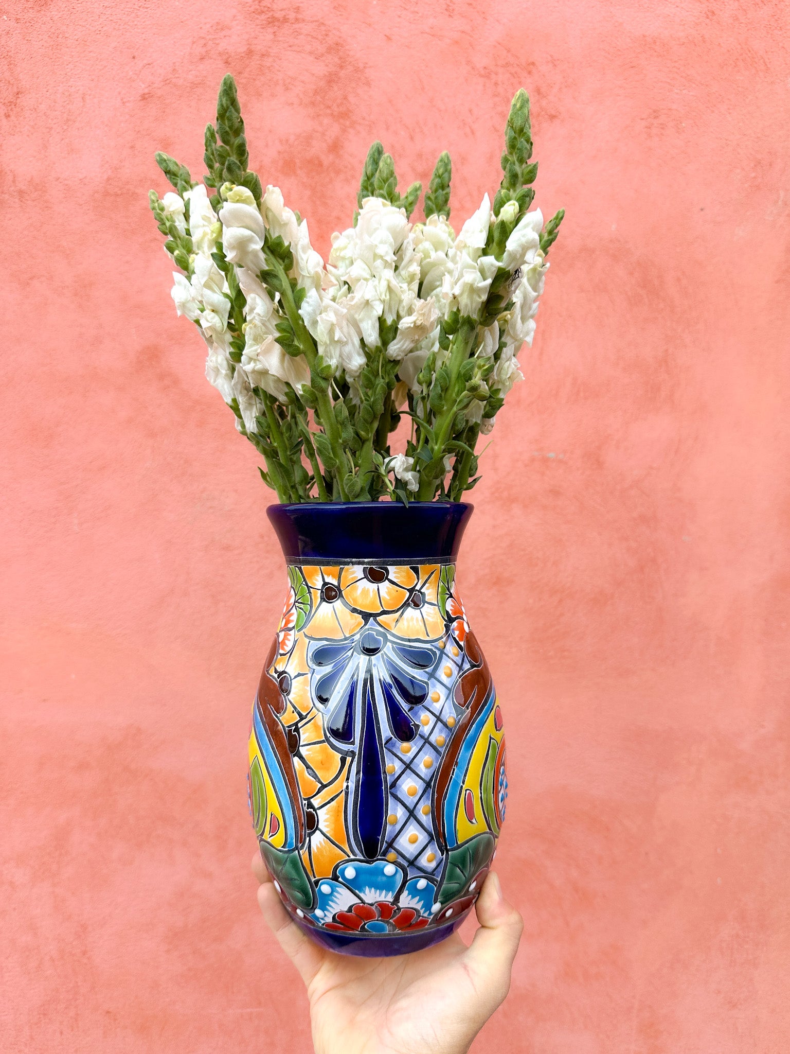PRE-ORDER Colorful Talavera Flower Vase (SHIPS IN APPROX. 6-12 WEEKS)