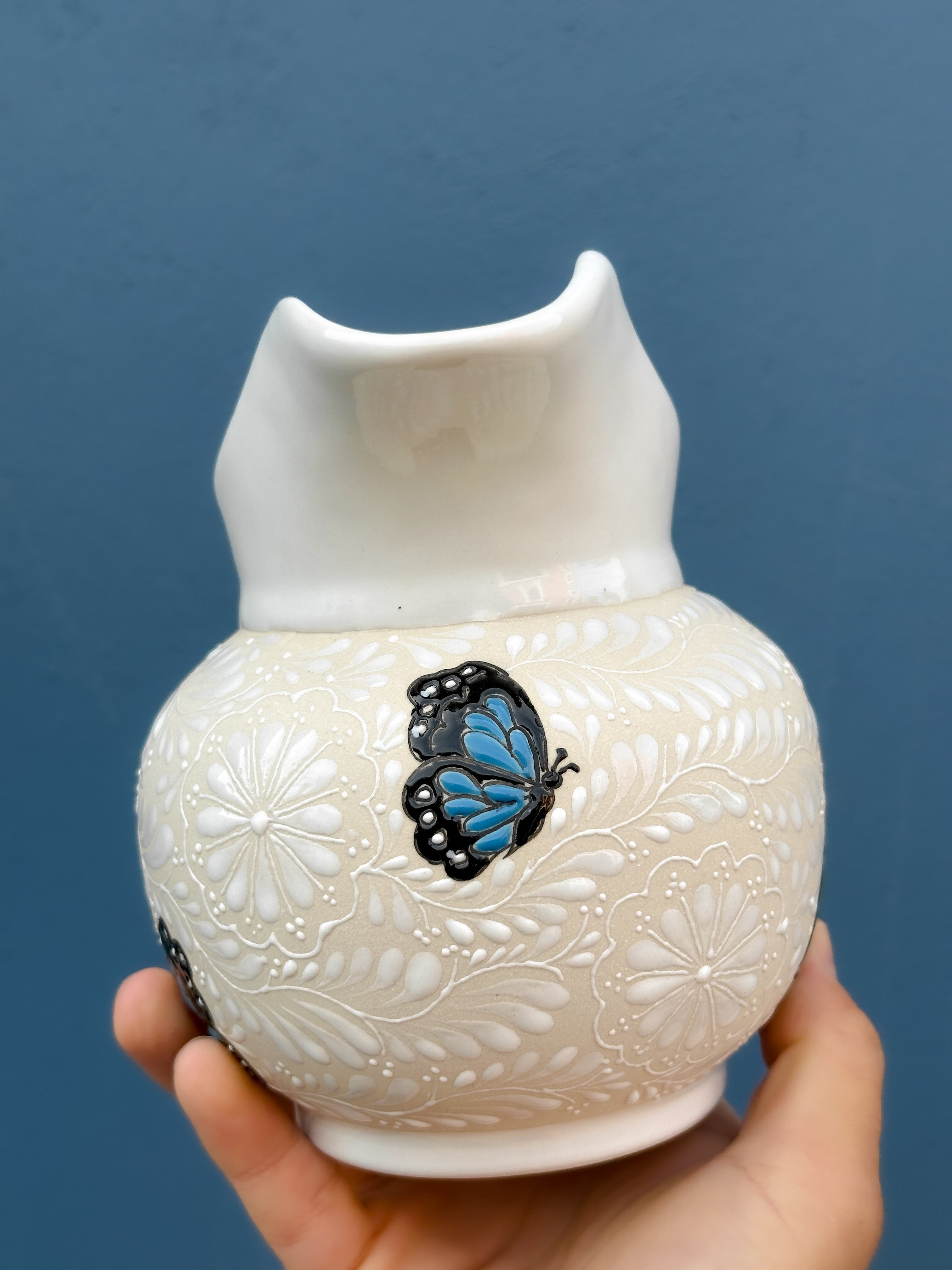 PRE-ORDER Blue Butterflies Jarra (SHIPS IN APPROX. 6-12 WEEKS)