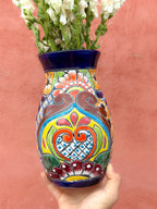PRE-ORDER Colorful Talavera Flower Vase (SHIPS IN APPROX. 6-12 WEEKS)