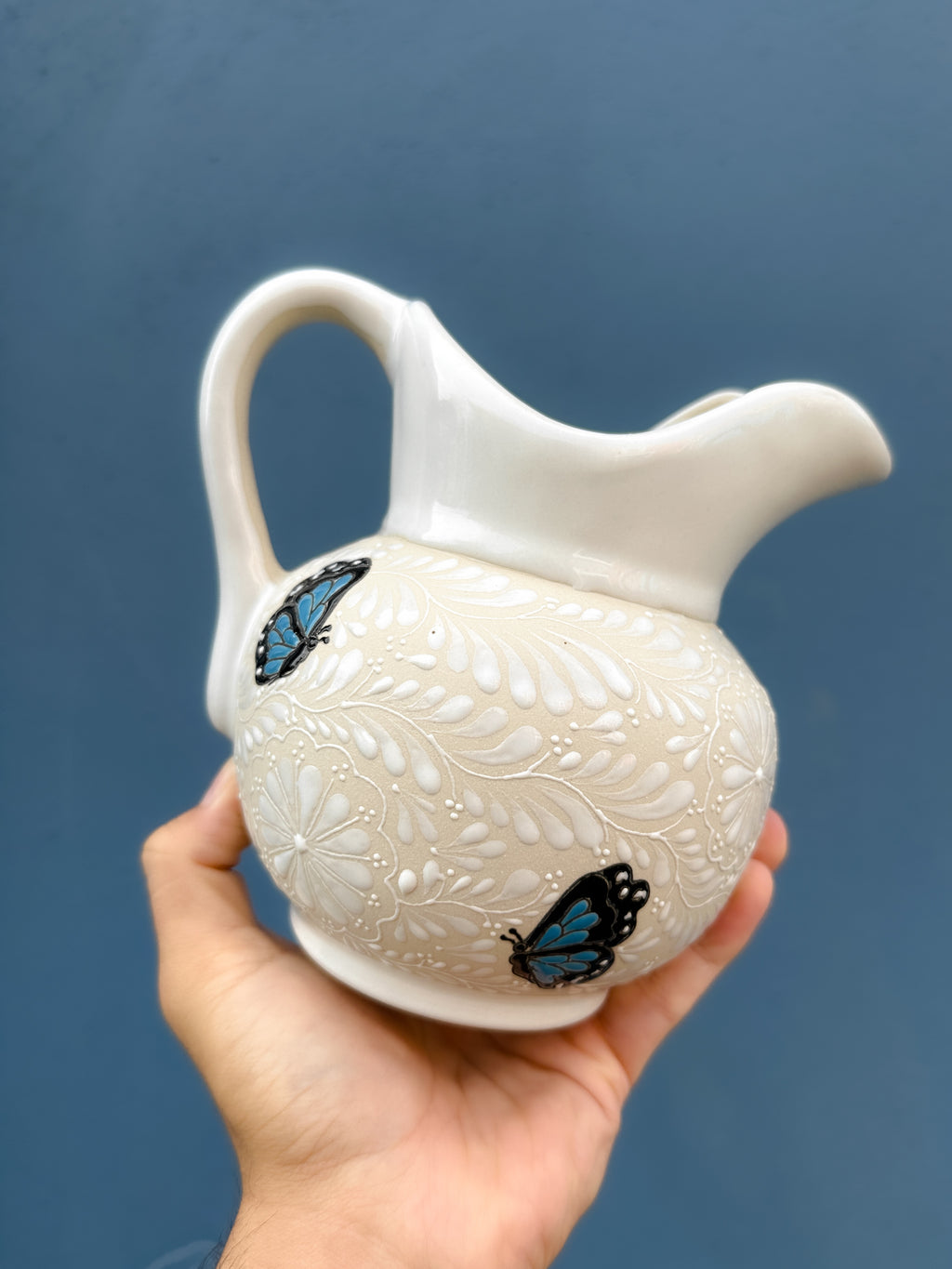 PRE-ORDER Blue Butterflies Jarra (SHIPS IN APPROX. 6-12 WEEKS)