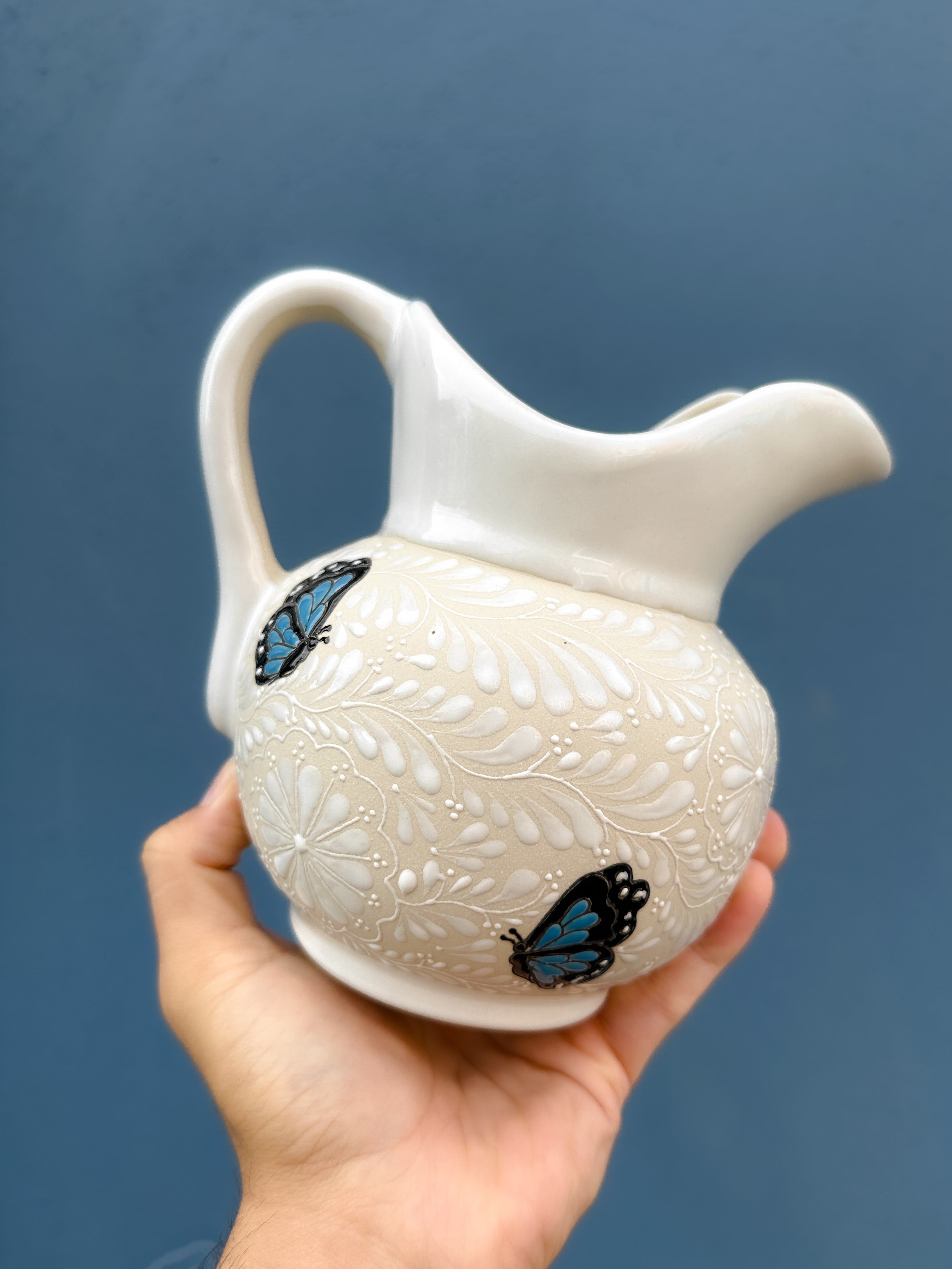PRE-ORDER Blue Butterflies Jarra (SHIPS IN APPROX. 6-12 WEEKS)