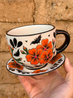 PRE-ORDER Bats and Flowers Mug And Plate Set (SHIPS IN APPROX. 6-12 WEEKS)