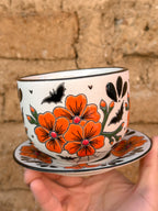 PRE-ORDER Bats and Flowers Mug And Plate Set (SHIPS IN APPROX. 6-12 WEEKS)
