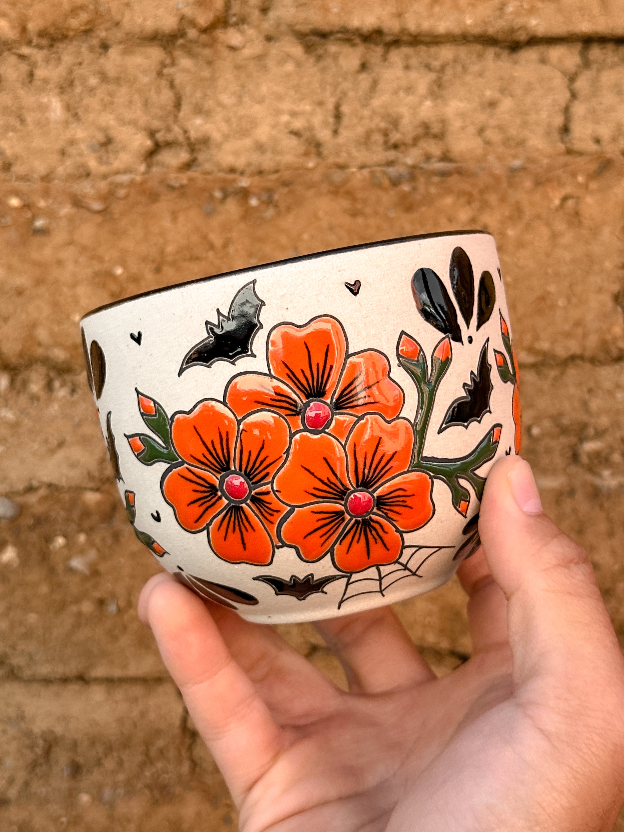 PRE-ORDER Bats and Flowers Mug And Plate Set (SHIPS IN APPROX. 6-12 WEEKS)