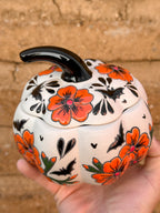 PRE-ORDER Bats and Flowers Pumpkin (SHIPS IN APPROX. 6-12 WEEKS)
