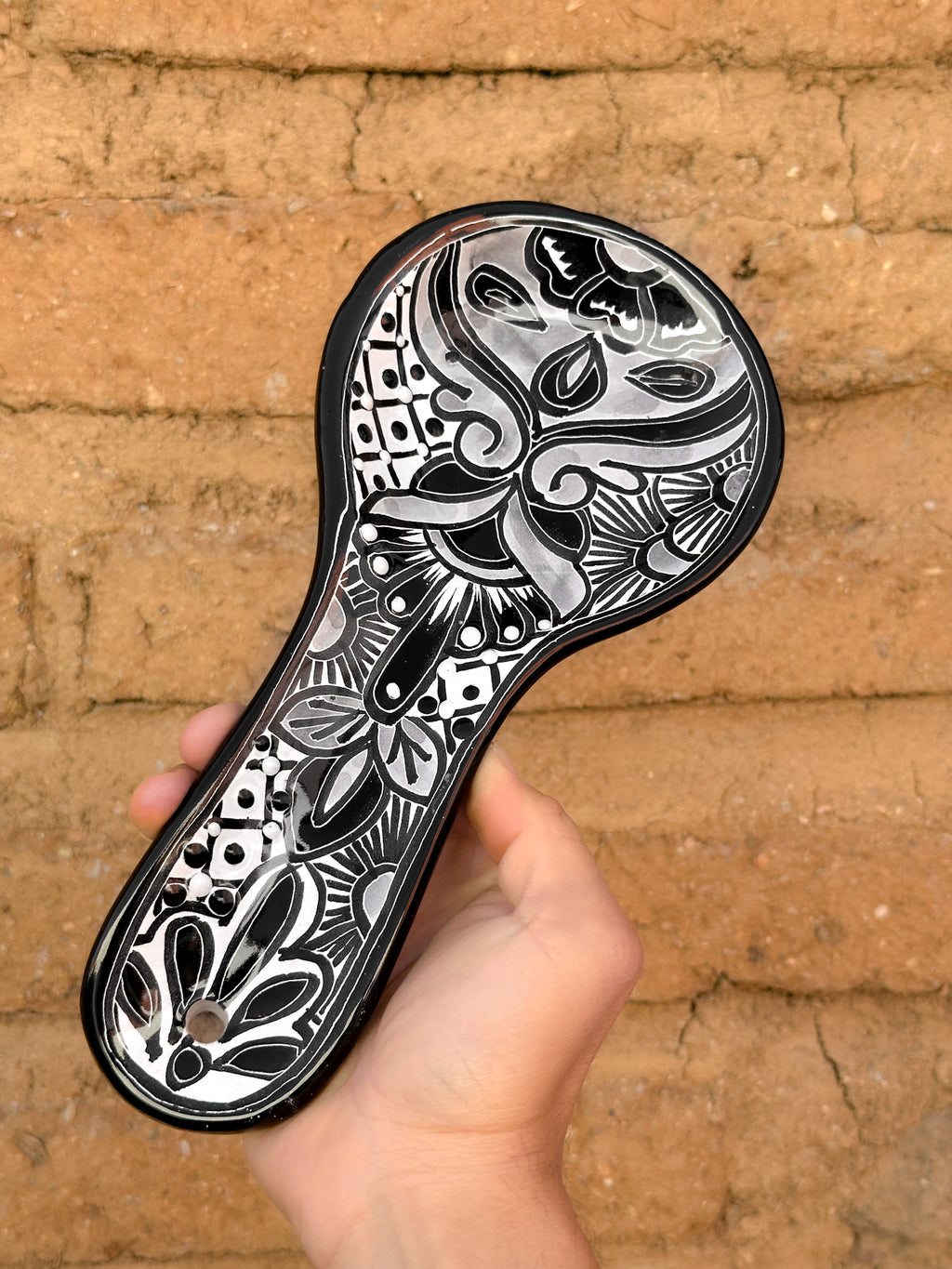 PRE-ORDER Black Talavera Spoon Rest (SHIPS IN APPROX. 6-12 WEEKS)