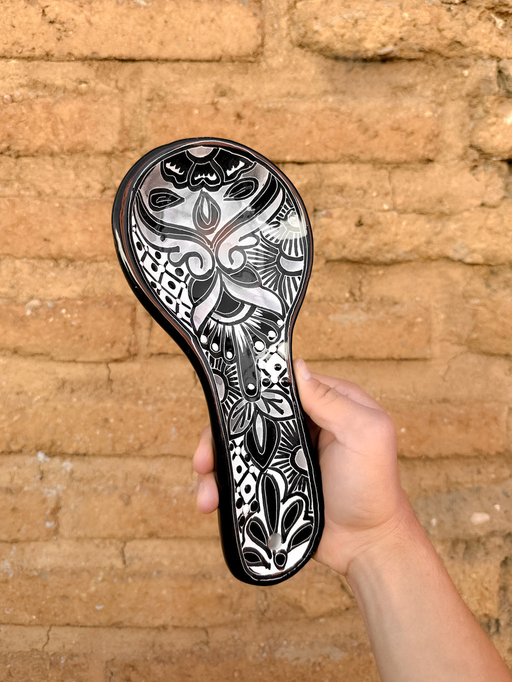 PRE-ORDER Black Talavera Spoon Rest (SHIPS IN APPROX. 6-12 WEEKS)