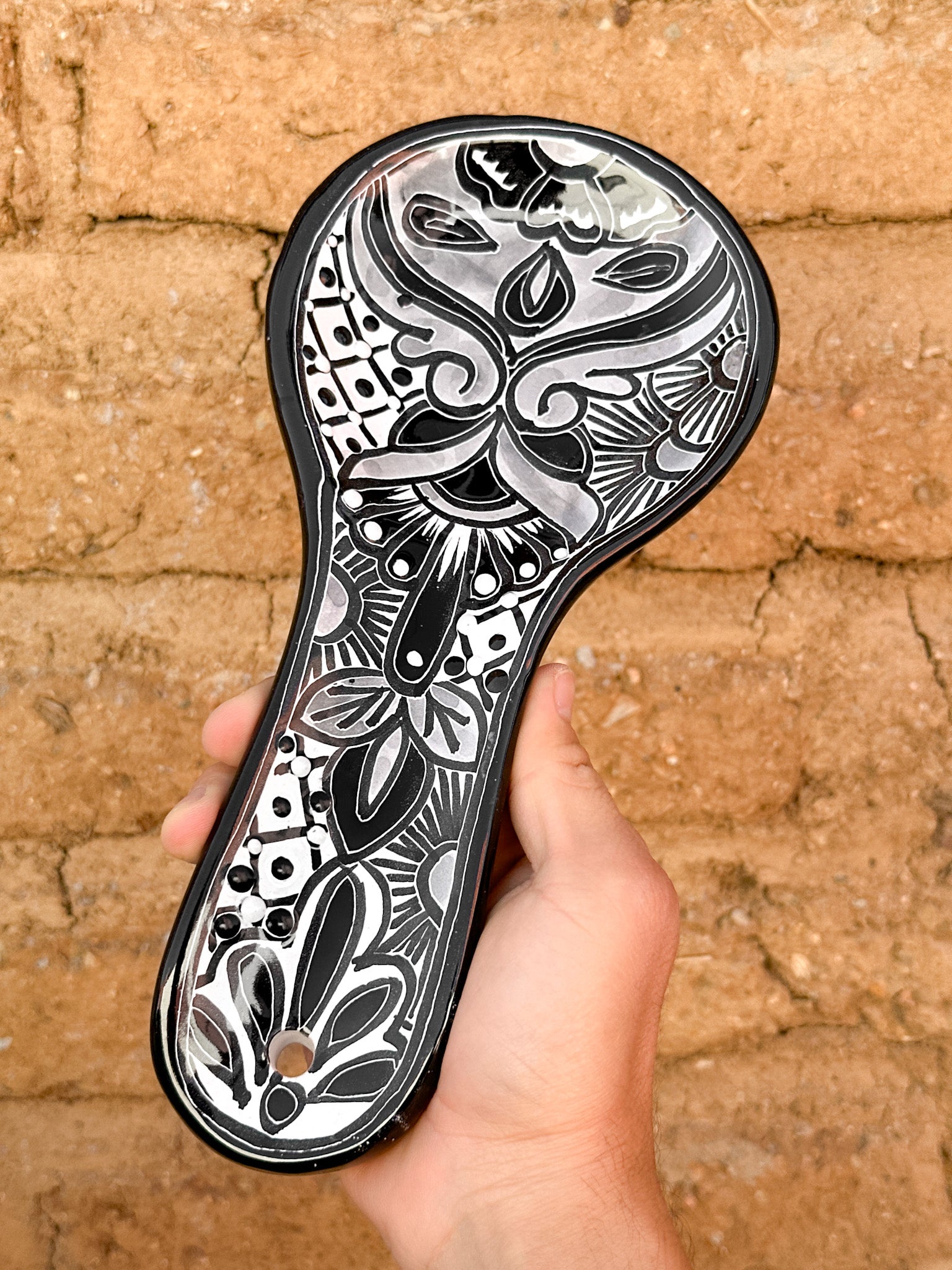 PRE-ORDER Black Talavera Spoon Rest (SHIPS IN APPROX. 6-12 WEEKS)