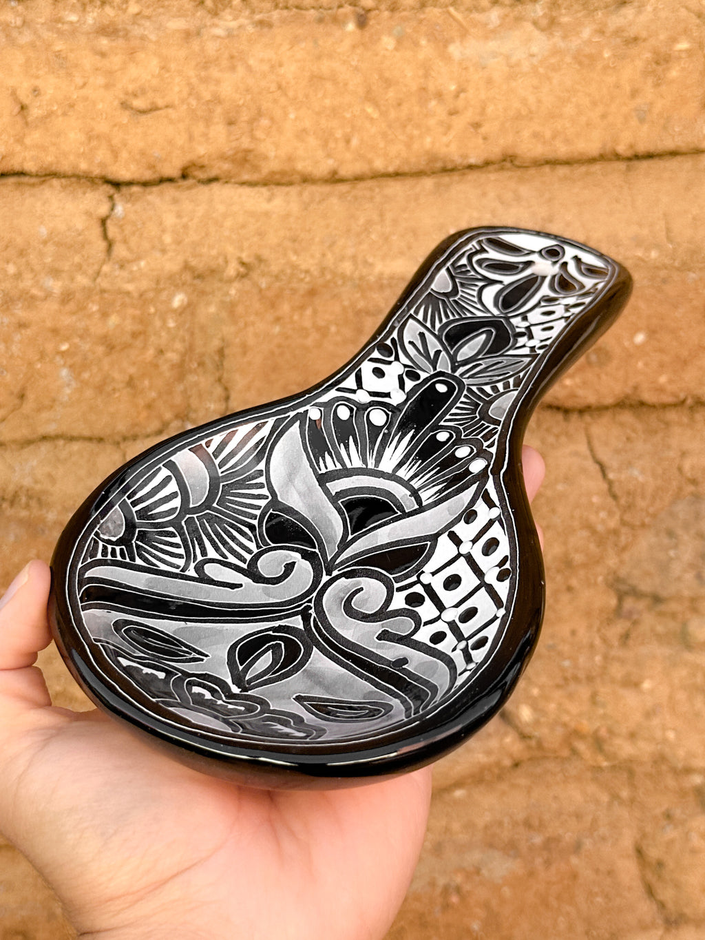 PRE-ORDER Black Talavera Spoon Rest (SHIPS IN APPROX. 6-12 WEEKS)