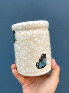 PRE-ORDER Blue Butterflies Kitchen Utensil Holder (SHIPS IN APPROX. 6-12 WEEKS)