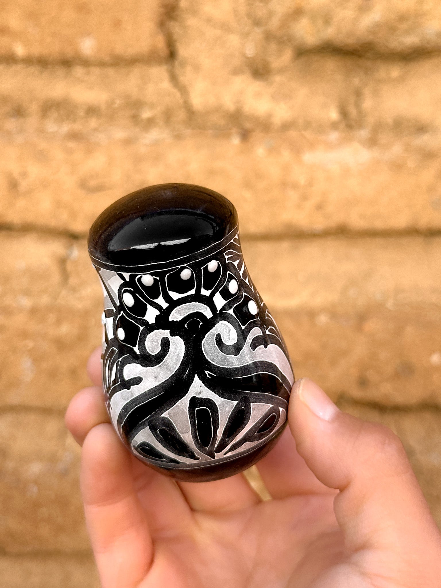 PRE-ORDER Black Talavera Salt Shaker (SHIPS IN APPROX. 6-12 WEEKS)