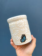 PRE-ORDER Blue Butterflies Kitchen Utensil Holder (SHIPS IN APPROX. 6-12 WEEKS)