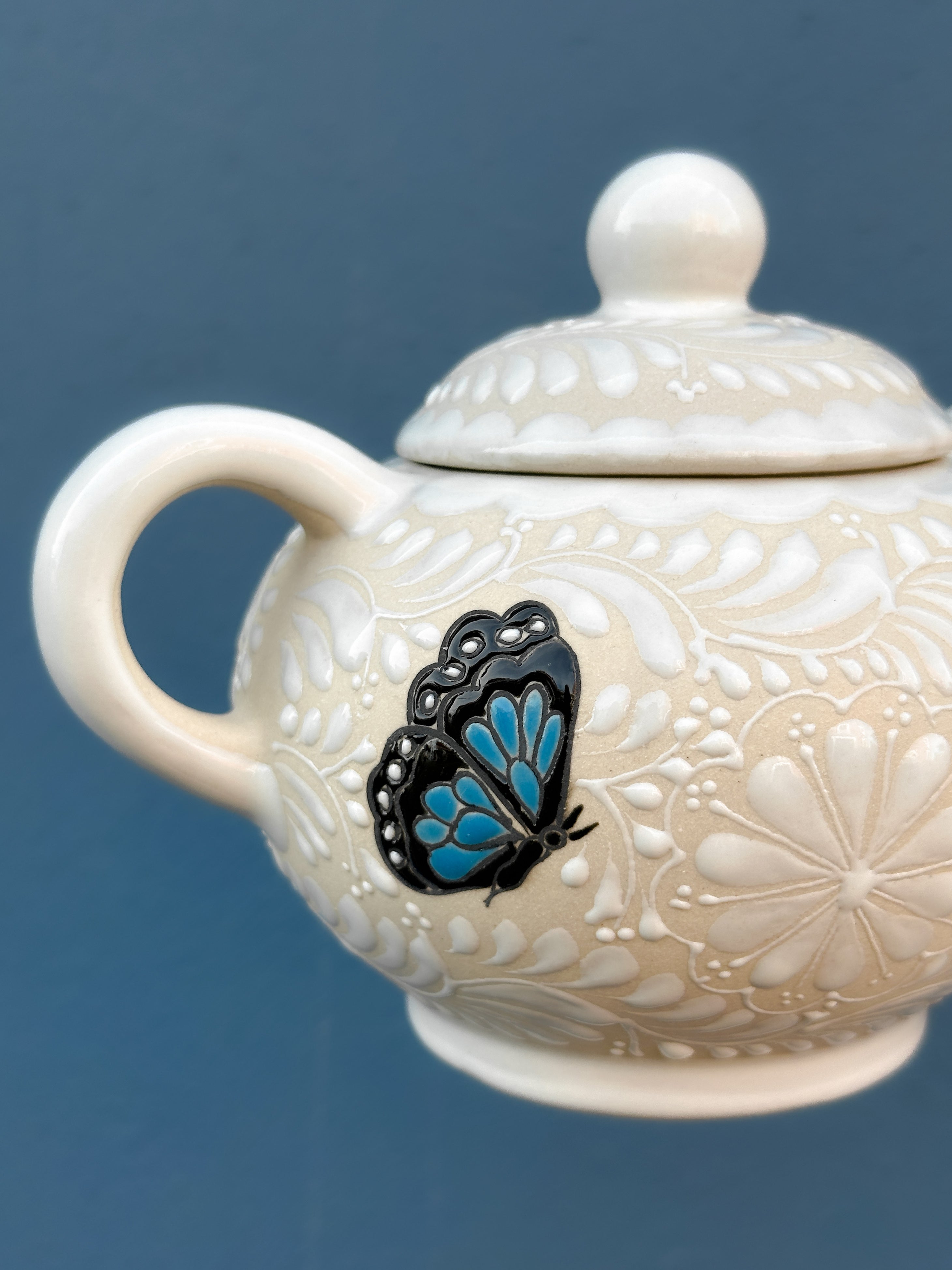 PRE-ORDER Blue Butterflies Sugar Bowl (SHIPS IN APPROX. 6-12 WEEKS)