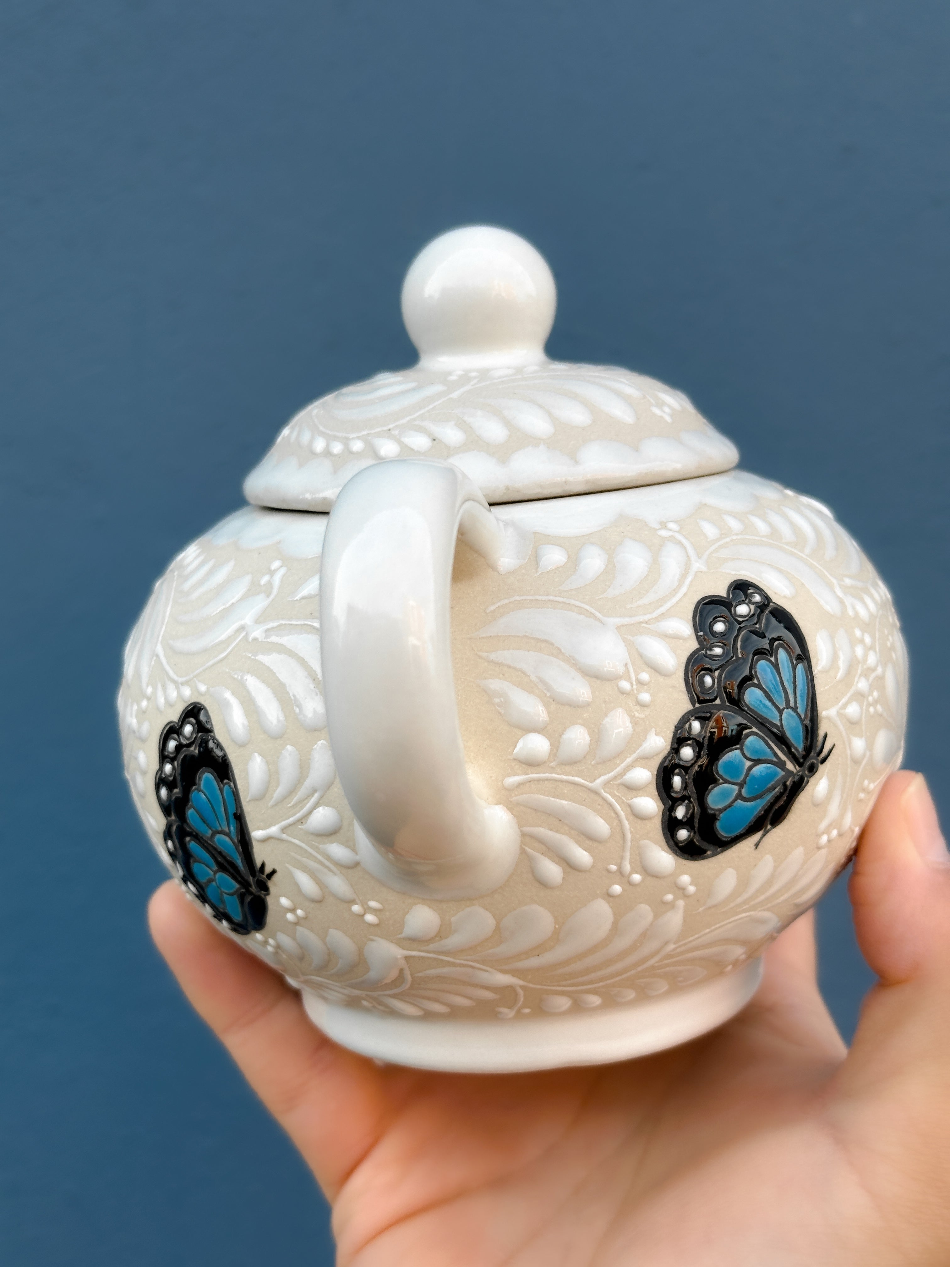 PRE-ORDER Blue Butterflies Sugar Bowl (SHIPS IN APPROX. 6-12 WEEKS)