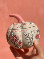 PRE-ORDER Pink Flowers Pumpkin (SHIPS IN APPROX. 6-12 WEEKS)