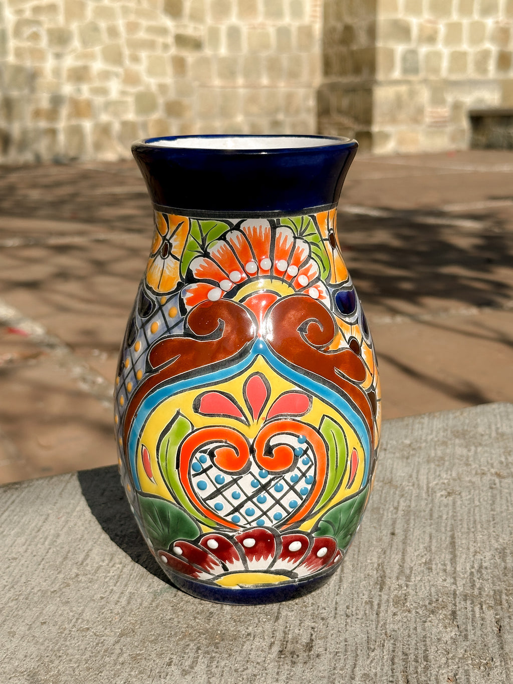 PRE-ORDER Colorful Talavera Flower Vase (SHIPS IN APPROX. 6-12 WEEKS)