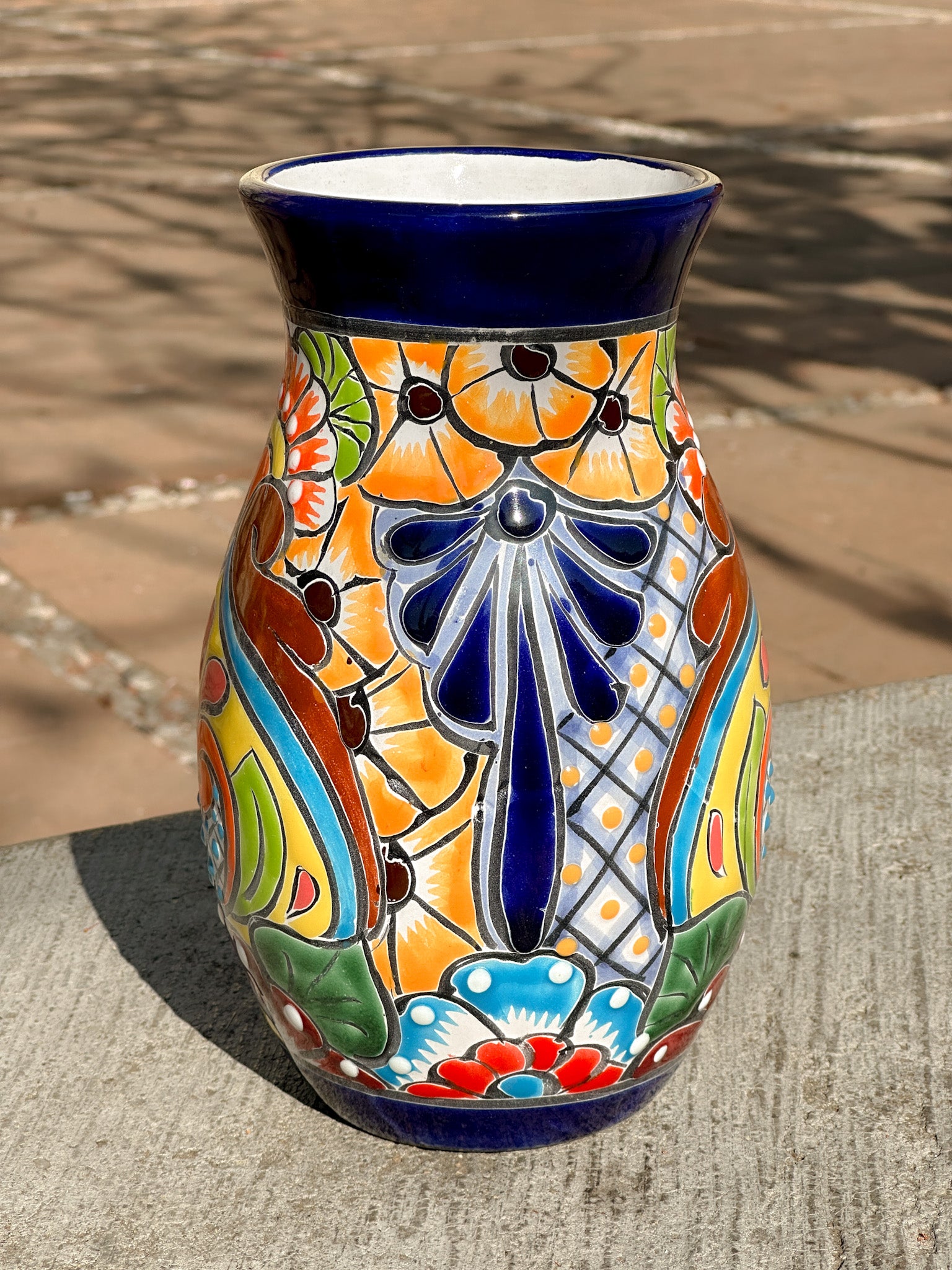 PRE-ORDER Colorful Talavera Flower Vase (SHIPS IN APPROX. 6-12 WEEKS)