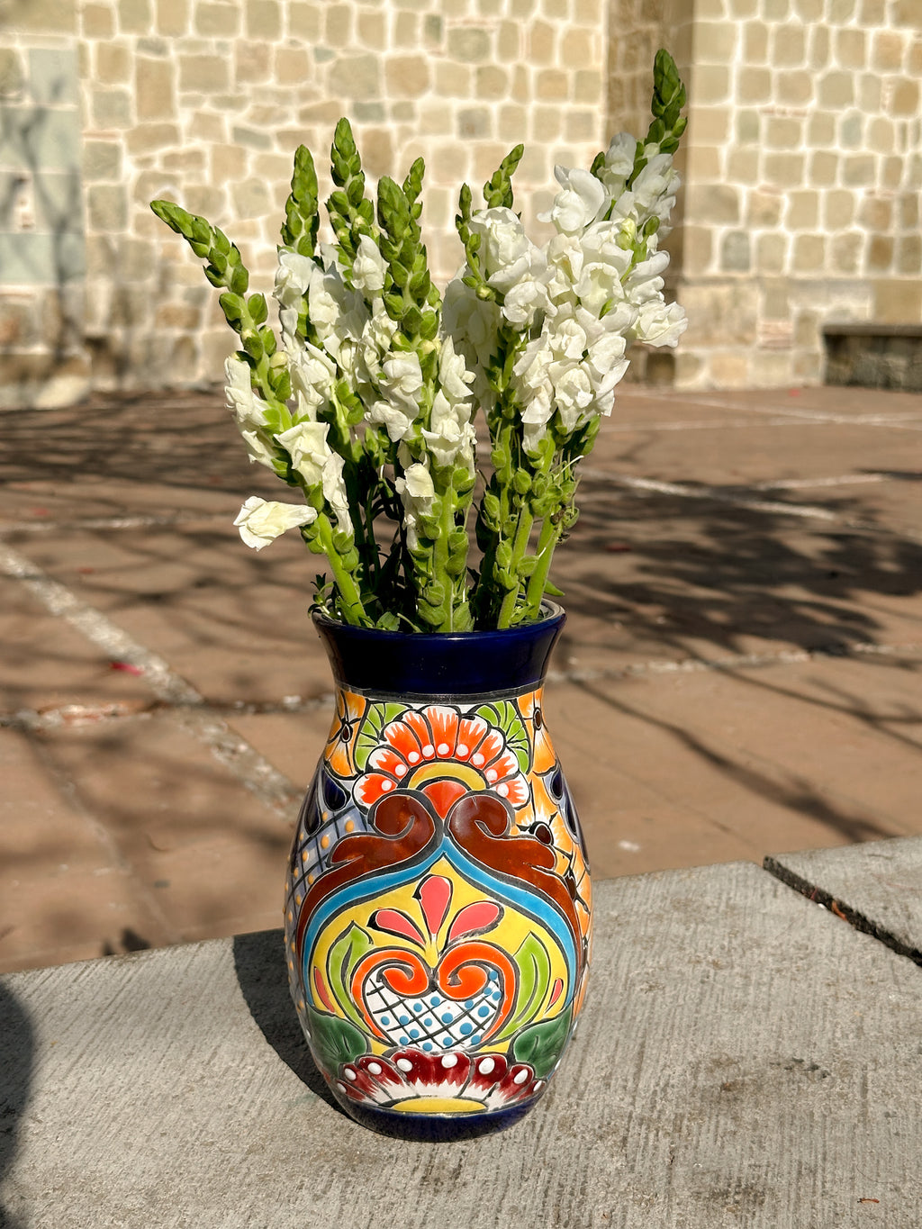PRE-ORDER Colorful Talavera Flower Vase (SHIPS IN APPROX. 6-12 WEEKS)