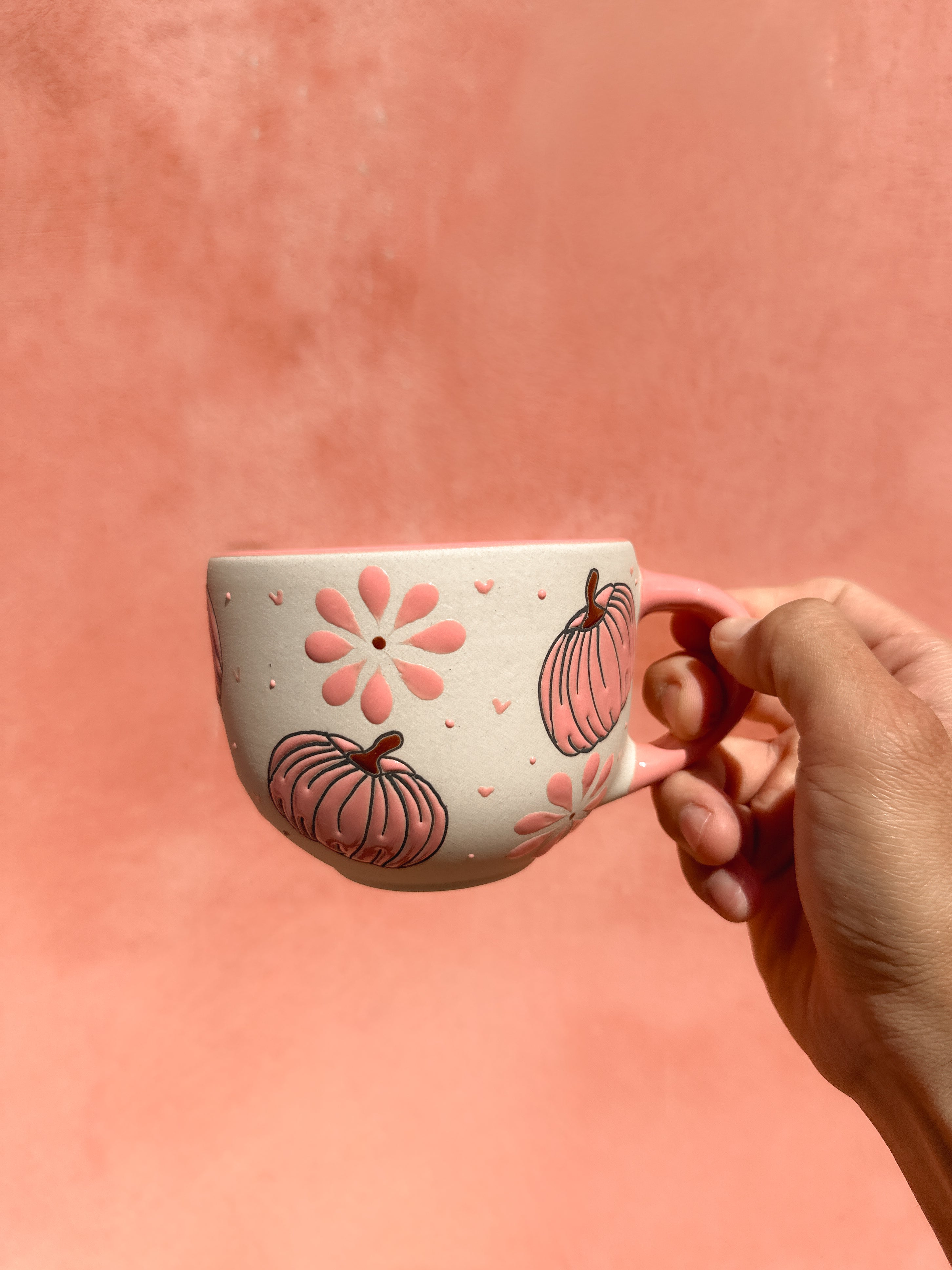 PRE-ORDER Pink Pumpkin Mug (SHIPS IN APPROX. 6-12 WEEKS)