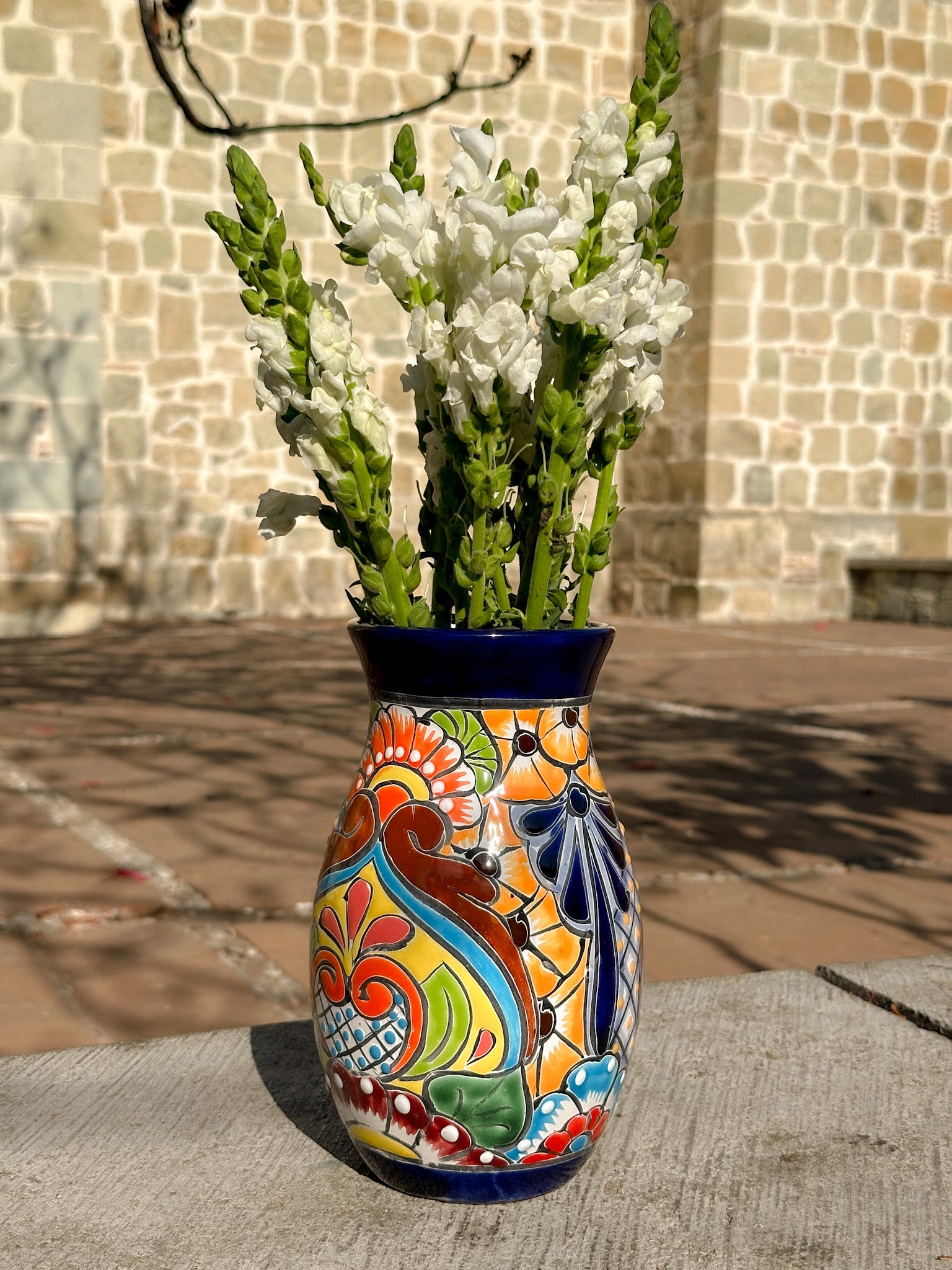 PRE-ORDER Colorful Talavera Flower Vase (SHIPS IN APPROX. 6-12 WEEKS)