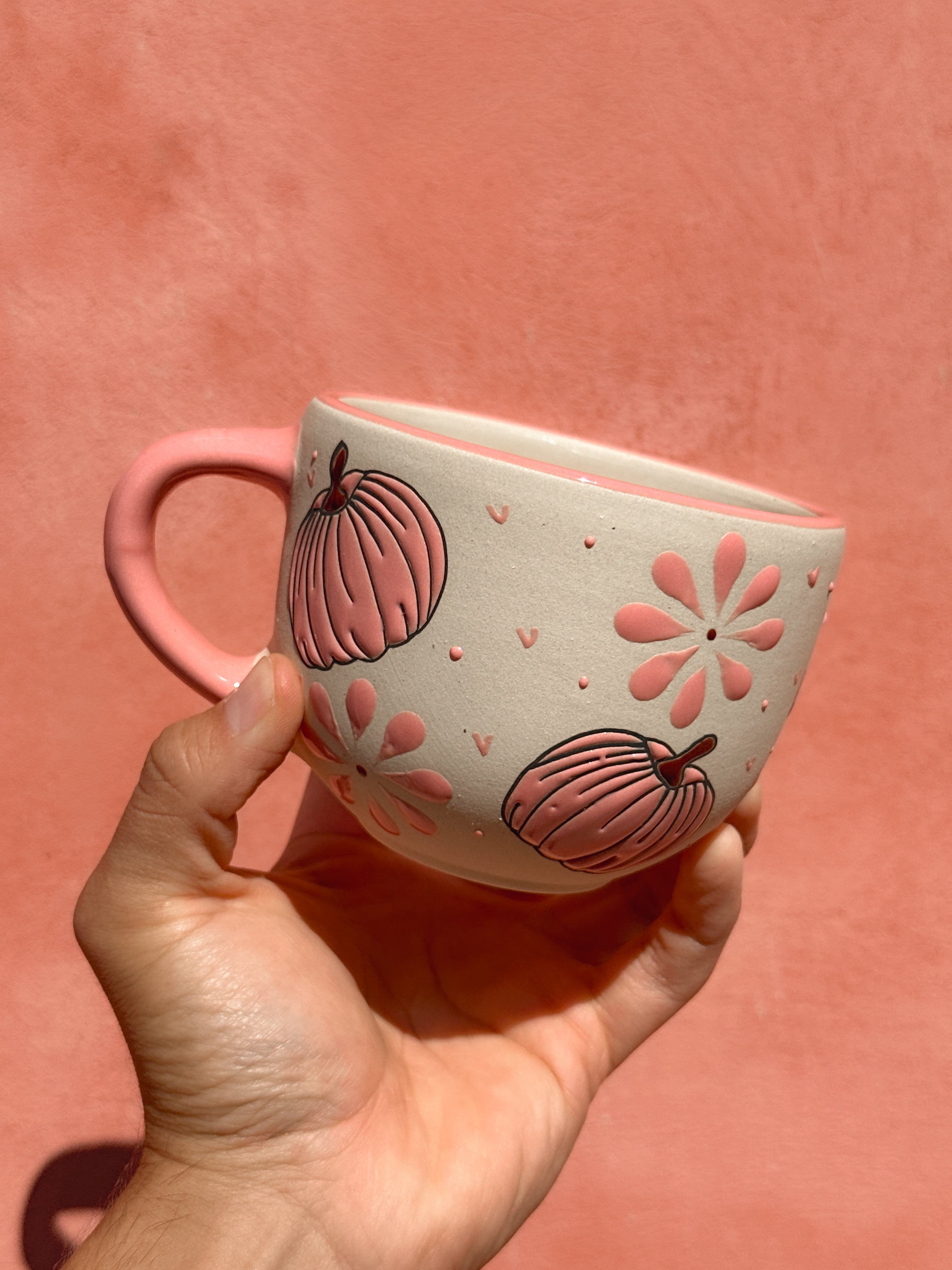 PRE-ORDER Pink Pumpkin Mug (SHIPS IN APPROX. 6-12 WEEKS)