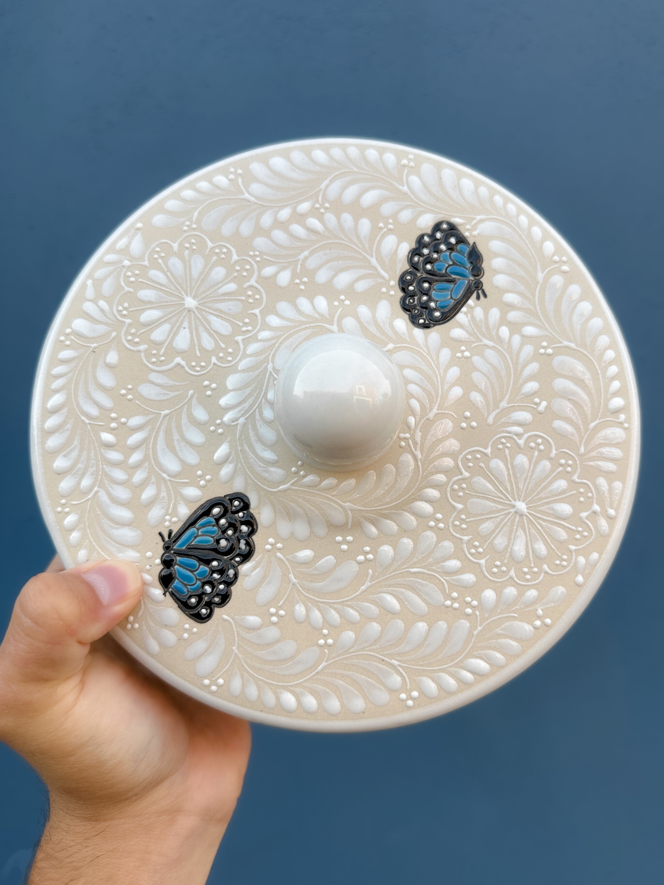 PRE-ORDER Blue Butterflies Tortillas Holder (SHIPS IN APPROX. 6-12 WEEKS)
