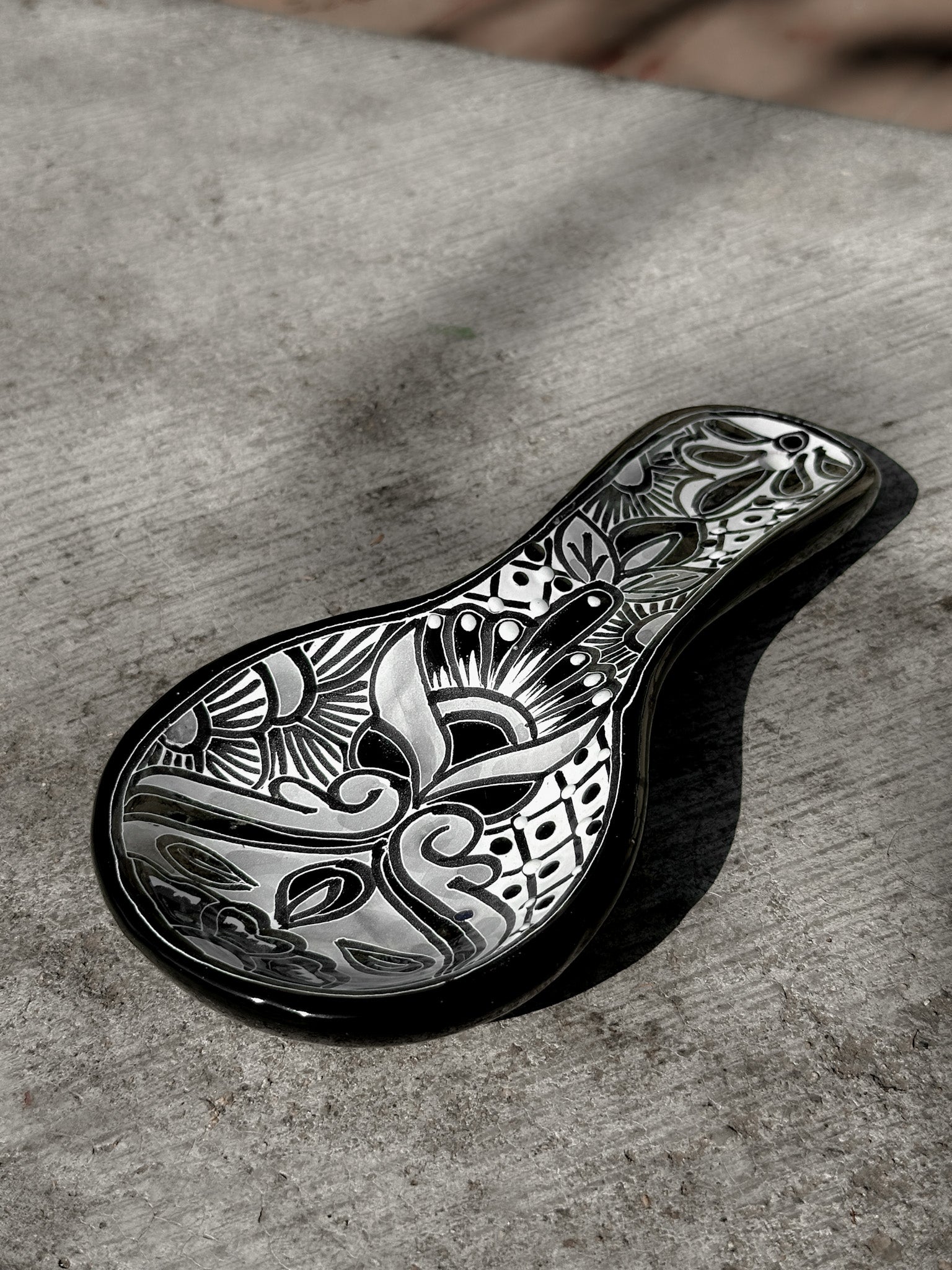 PRE-ORDER Black Talavera Spoon Rest (SHIPS IN APPROX. 6-12 WEEKS)