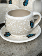 PRE-ORDER Blue Butterflies Plate and Mug Set (SHIPS IN APPROX. 6-12 WEEKS)