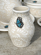 PRE-ORDER Blue Butterflies Small Flower Vase (SHIPS IN APPROX. 6-12 WEEKS)