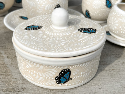 PRE-ORDER Blue Butterflies Tortillas Holder (SHIPS IN APPROX. 6-12 WEEKS)