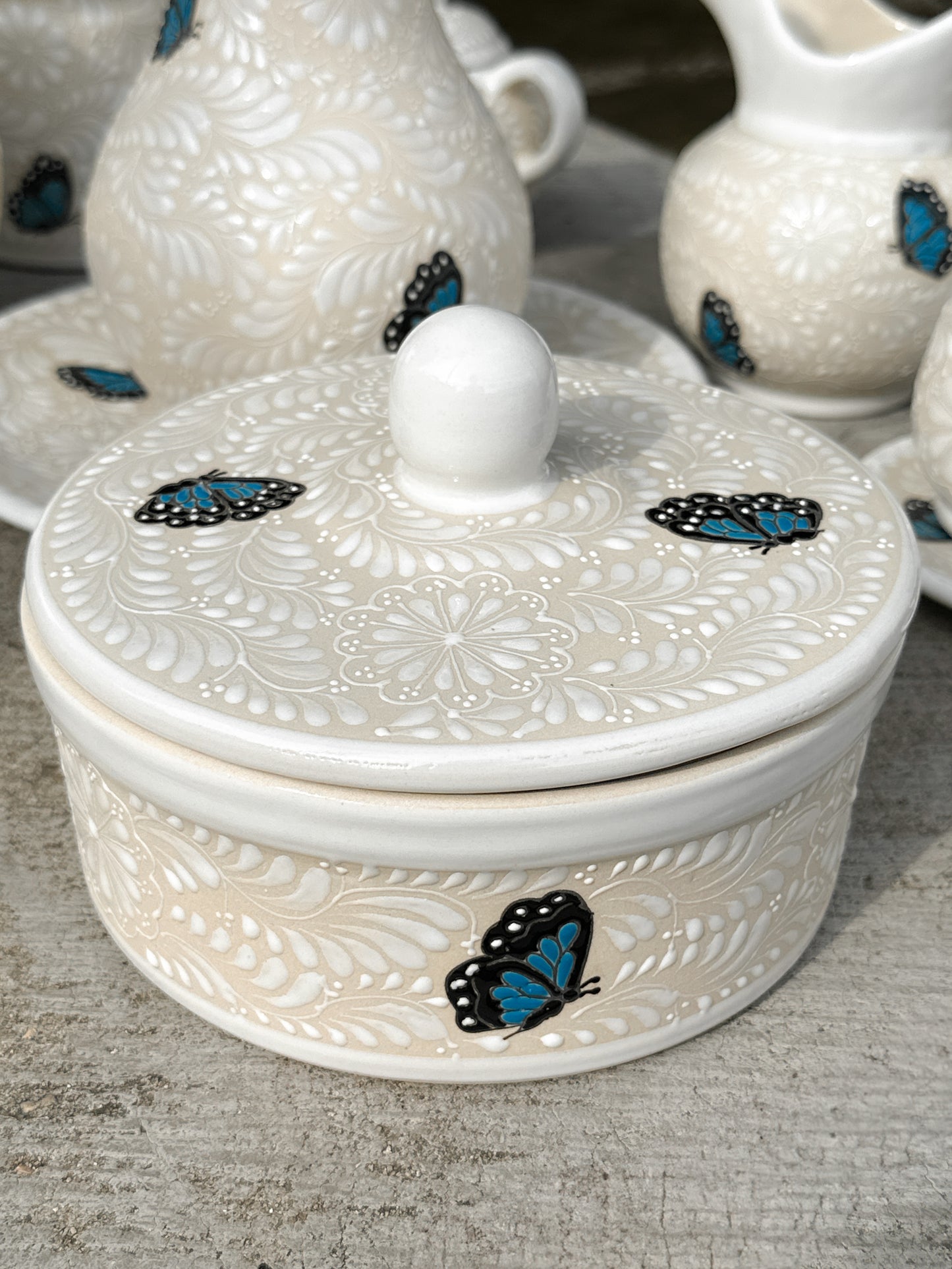PRE-ORDER Blue Butterflies Tortillas Holder (SHIPS IN APPROX. 6-12 WEEKS)