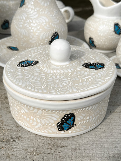 PRE-ORDER Blue Butterflies Tortillas Holder (SHIPS IN APPROX. 6-12 WEEKS)