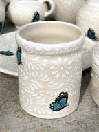 PRE-ORDER Blue Butterflies Kitchen Utensil Holder (SHIPS IN APPROX. 6-12 WEEKS)